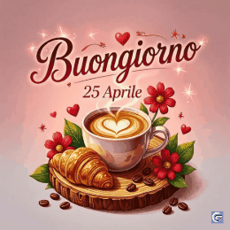 immagini di buongiorno 25 aprile 2026 con fiori e sole, gif animate gratuite per whatsapp da condividere con amici e famiglia
