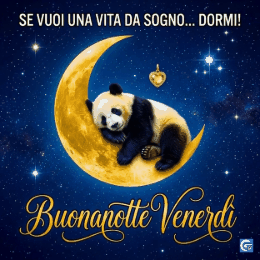 GIF buonanotte venerdì con luna stelle e messaggi dolci per una notte tranquilla