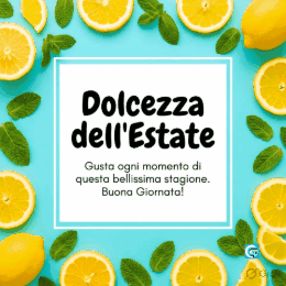 Poster estivo colorato del con immagini di mare, sole e natura, accompagnato da una frase motivazionale perfetta per post e storie sui social media