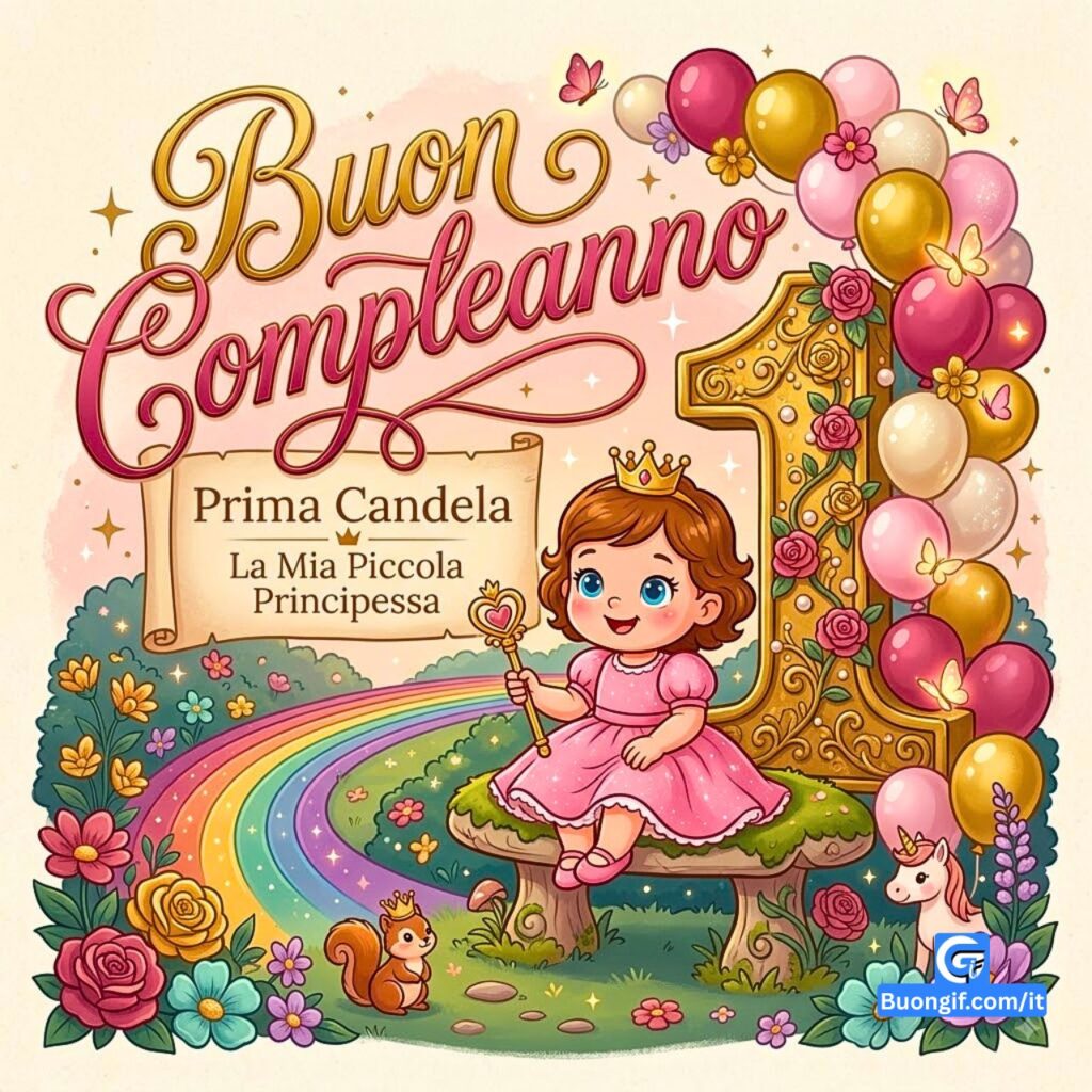 Biglietto d'auguri per nipote con fiori coral, cuori dorati e scritta 'Buon Compleanno'.