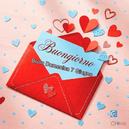 Immagine luminosa di buona domenica 7 giugno con buongiorno soleggiato, fiori delicati e atmosfera rilassata ideale per auguri e frasi da inviare su whatsapp