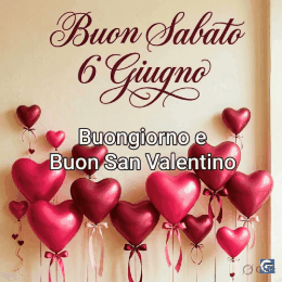 GIF animate di buongiorno per buon sabato 6 giugno con colori vivaci, scene gioiose, cuori e messaggi positivi per augurare una giornata serena e piena di sorrisi