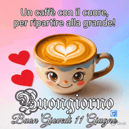 Nuove immagini e GIF buongiorno per giovedì 11 giugno, gratuite e pronte per WhatsApp, con design luminosi, colori positivi e messaggi calorosi per augurare una buona giornata
