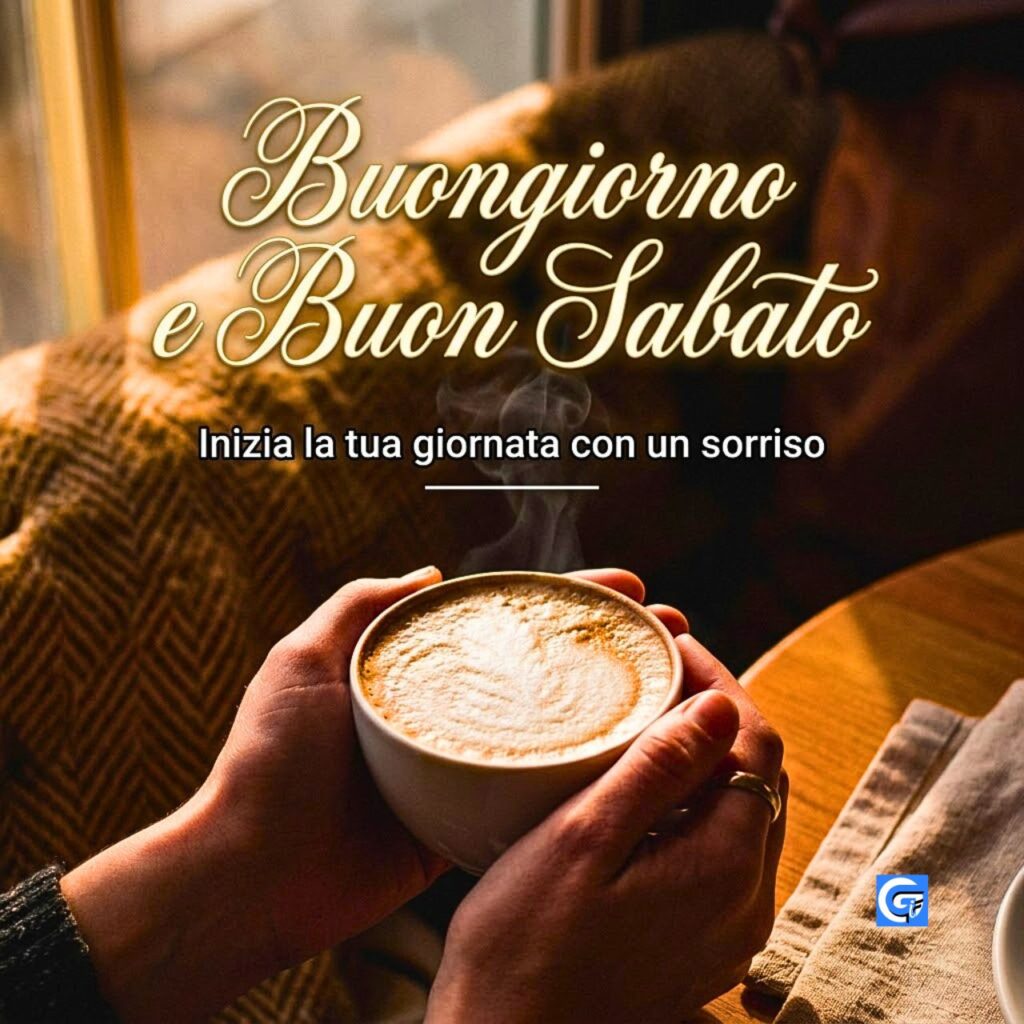 Immagine buongiorno sabato con moka e tazzina