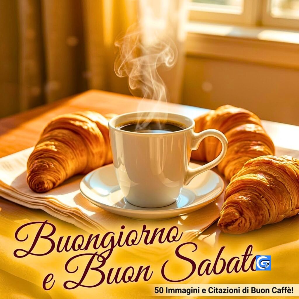 Buongiorno buon sabato con tazza di caff&egrave; vintage