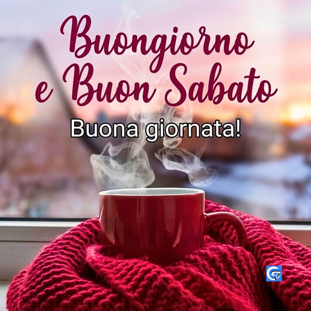 Tazza di caff&egrave; fumante per augurare buon sabato
