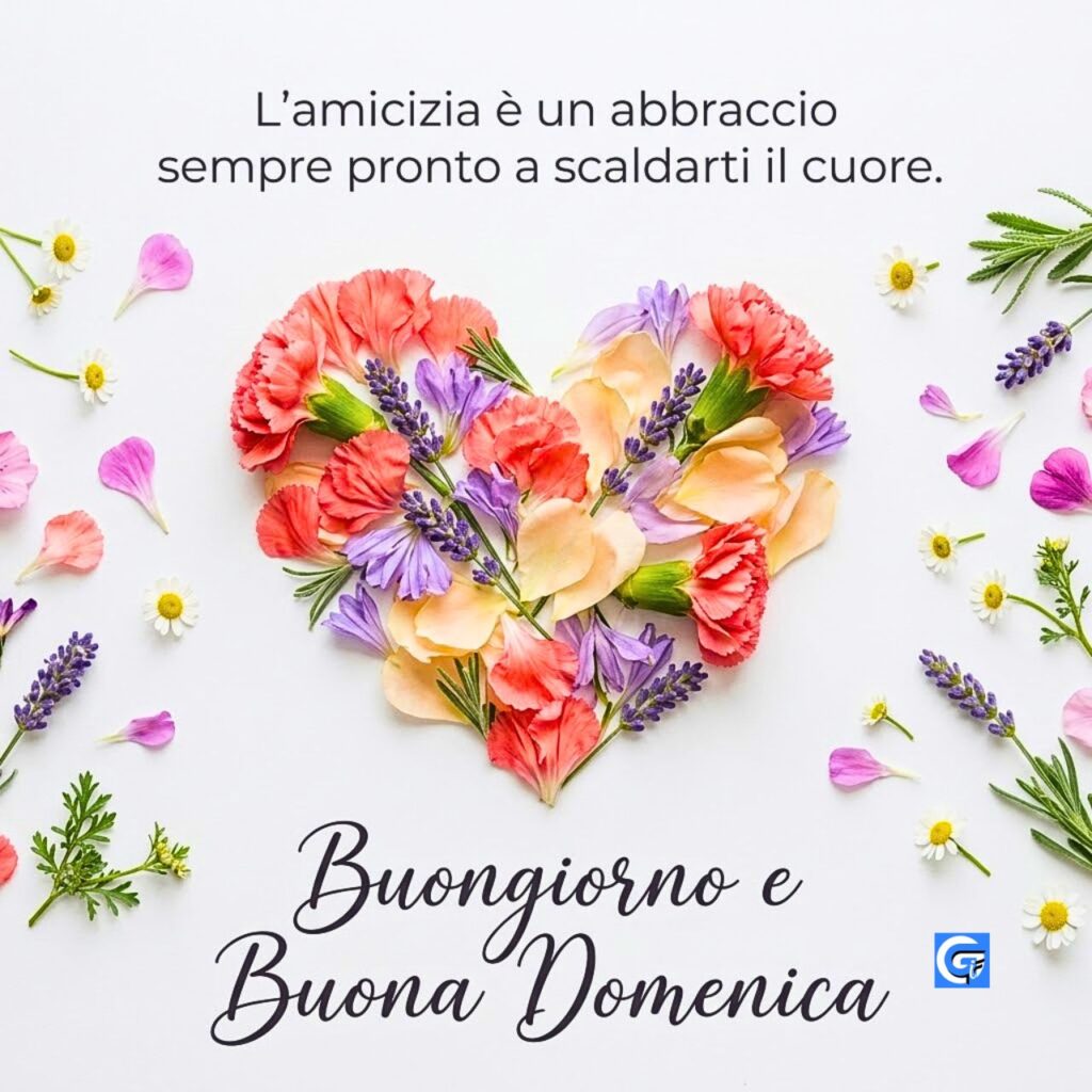 Cuore di garofani e lavanda: Buongiorno e Buona Domenica