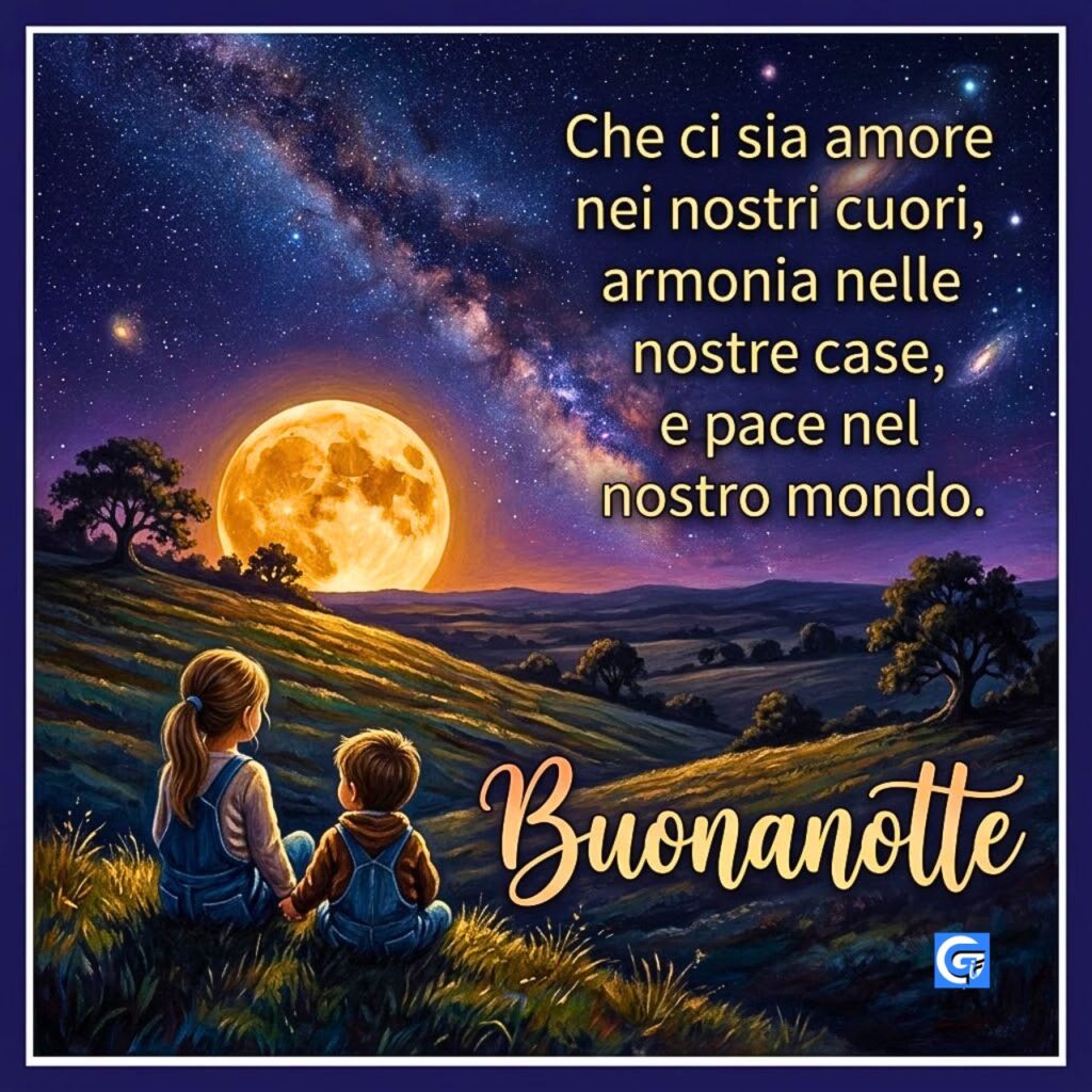 Neonato con berretto sulla luna, con scritte "Buonanotte" e "sogni d'oro".