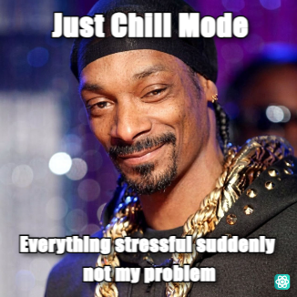 Snoop Dogg meme Just Chill Mode - Everything stressful suddenly not my problem