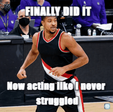 CJ McCollum meme FINALLY DID IT - Now acting like I never struggled