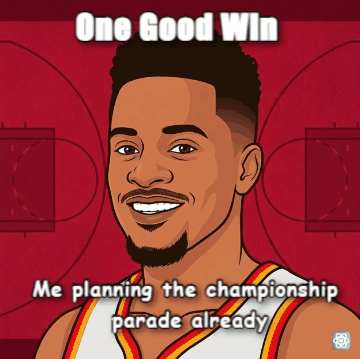 Knicks meme One Good Win - Me planning the championship parade already