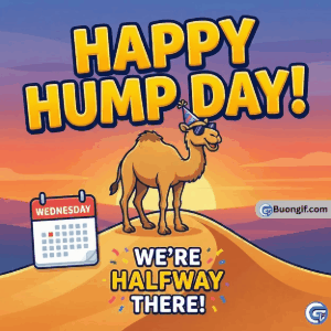 Funny hump day GIF showing midweek struggle with relatable HD meme template for Wednesday motivation and humor