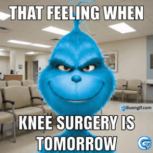 Knee surgery meme GIFs and HD images used as funny reaction memes and profile pictures featuring exaggerated pain humor
