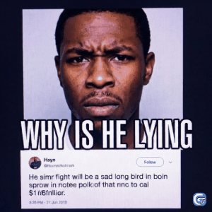Why Is He Lying meme GIF showing confused reaction to obvious lies, funny relatable reaction meme for chats and social media
