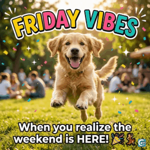 funny finally friday meme GIF showing excited reaction celebrating the end of the workweek and the start of the weekend