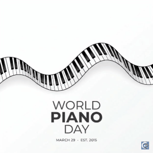World Piano Day GIFs and HD images featuring elegant piano posters, musical themes, and aesthetic instrument visuals for music lovers