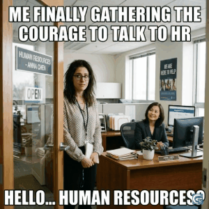 funny human resources meme GIF showing awkward HR meeting reaction perfect for workplace humor and office meme lovers