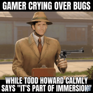 Todd Howard meme GIF showing humorous “it just works” moment with glitchy gameplay and funny reaction, HD meme template