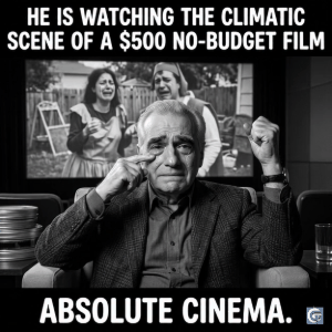 absolute cinema meme gif with dramatic reaction expression in hd quality, viral funny meme template with cinematic appreciation vibe