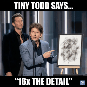 Little Todd Howard meme GIF with humorous “it just works” expression, HD gaming meme image template