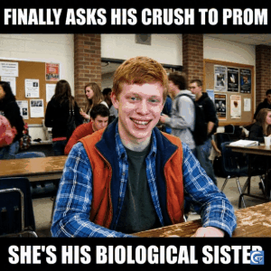 Bad Luck Brian meme template featuring awkward school photo with funny unlucky situations in HD and GIF format