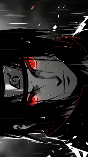 dark anime live wallpaper 4k gif featuring a mysterious anime character with glowing eyes in a neon-lit night city, high definition aesthetic background