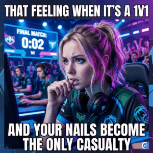 nail biting meme gif showing anxious reaction and nervous habit in funny relatable situation