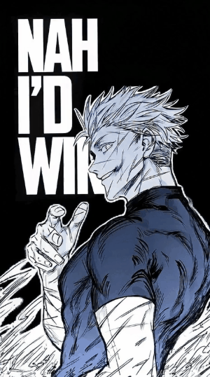 Gojo Satoru live wallpaper GIF in 4K resolution with glowing blue eyes and anime aesthetic background