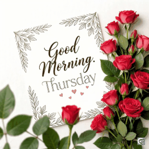 Good morning happy Thursday 4K GIF with sunrise, coffee, and positive vibes HD image for sharing