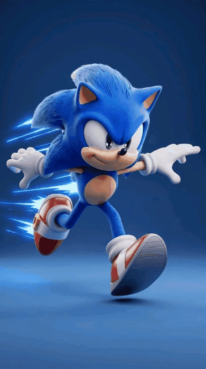 Sonic live wallpaper 4K HD GIF showing fast running animation with vibrant colors and dynamic motion background