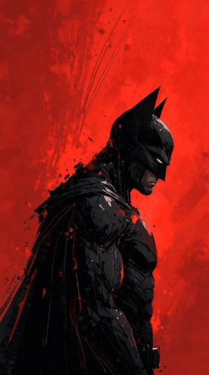 Batman live wallpaper GIF in HD showing dark knight in cinematic Gotham city background with dramatic lighting and animated effects