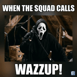 Wazzup meme template featuring exaggerated shouting expressions, perfect for funny reaction GIFs and viral meme content