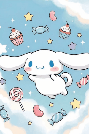 Cinnamoroll live wallpaper 4K GIF with cute floating clouds and soft pastel aesthetic background for mobile and desktop